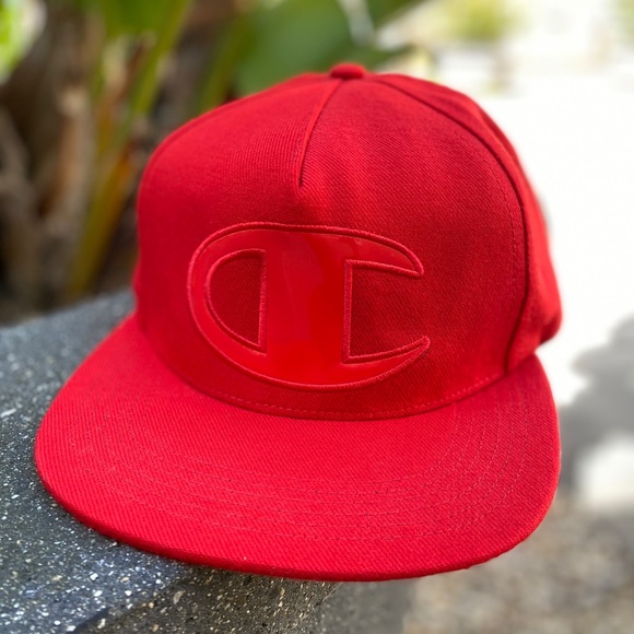 Supreme x Champion Red SnapBack - Picture 2 of 7